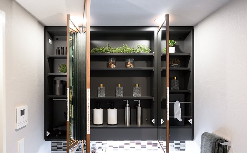 三面鏡タイプミラーキャビネット