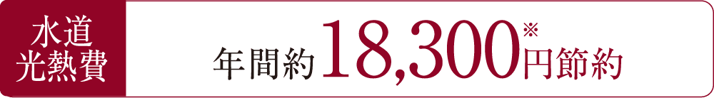 水道光熱費年間約18,300円節約