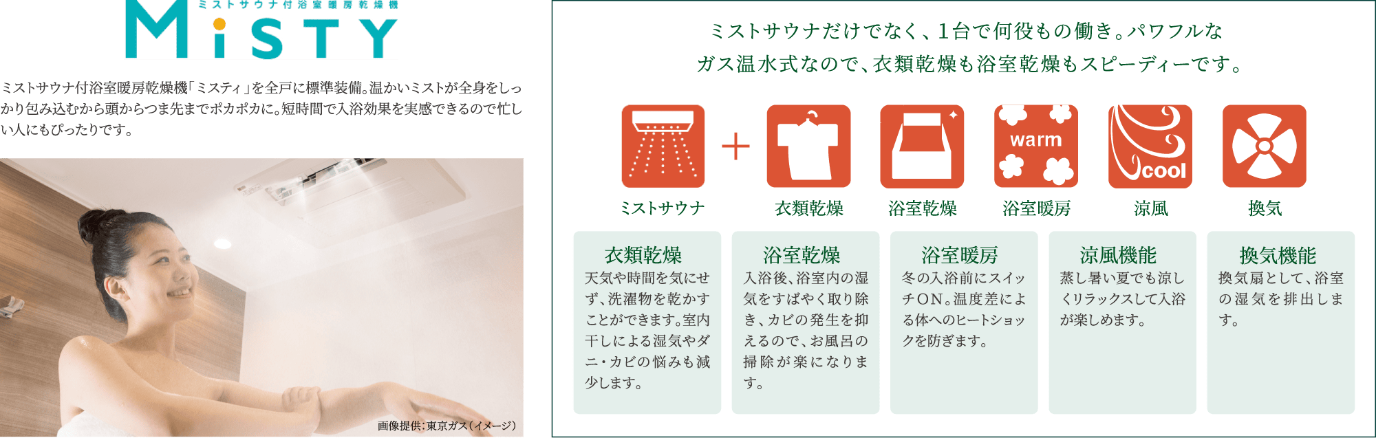 ミストサウナ付浴室暖房乾燥機「ミスティ」